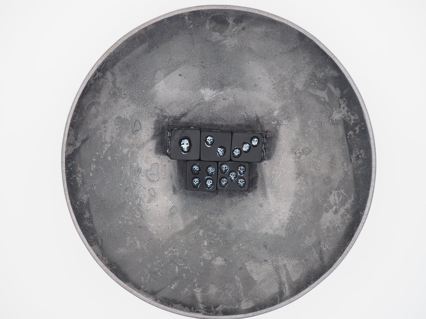 Skull White Colour Inset 5pcs D6 Dark Occult Dice Set-D&D Dungeons And Dragons/MTG/RPG/TableTop Games - Memento Mori/Vanitas Gothic Curio