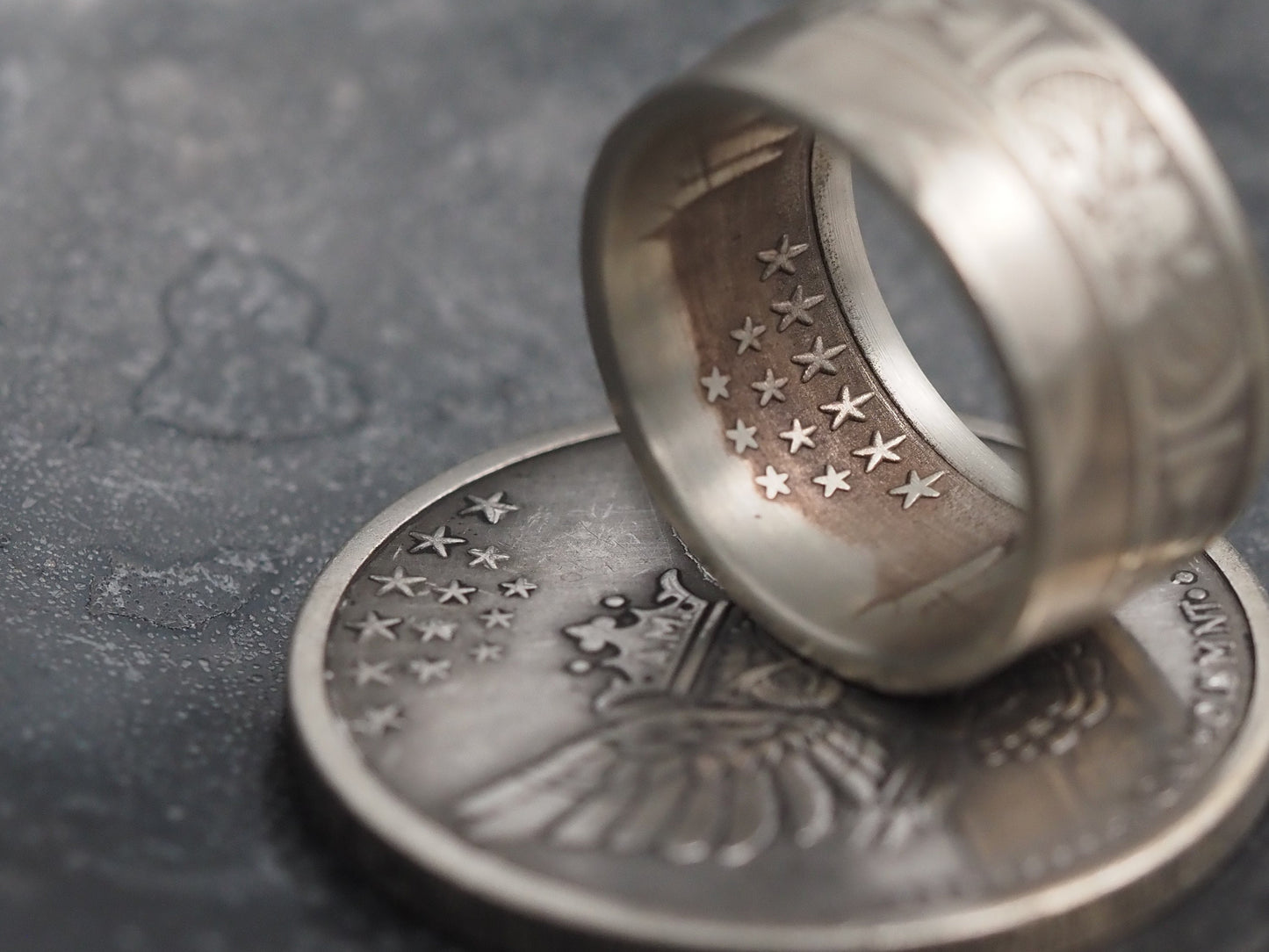 Original Memento Mori Design, Vanitas Skull Silver Plague Mourning Ring - A Heavy Hand Forged, Gothic Gift For Him Or Her - Silver Covered