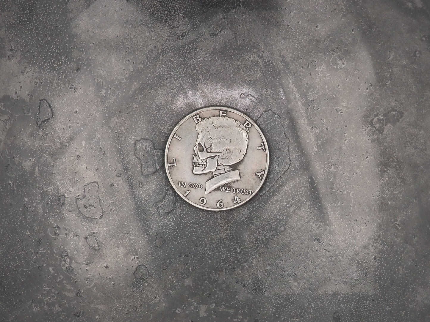 Hand Struck Half Dollar Skeleton Girl/Skulled Tattooed/Vanitas/MementoMori/Death/President .999 Silver Plated Replica Coin/Token/Medal