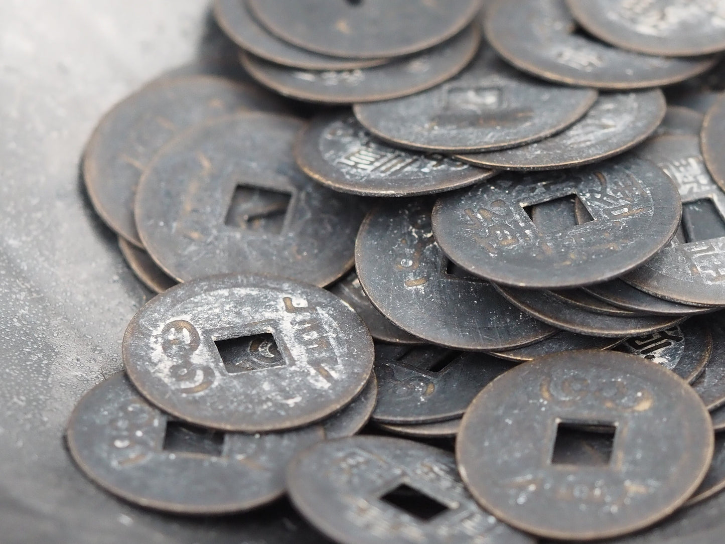 50 Set Of Antique Hand Struck Feng Shui Coins - Iconic Religious & Spiritual Token/Medallion