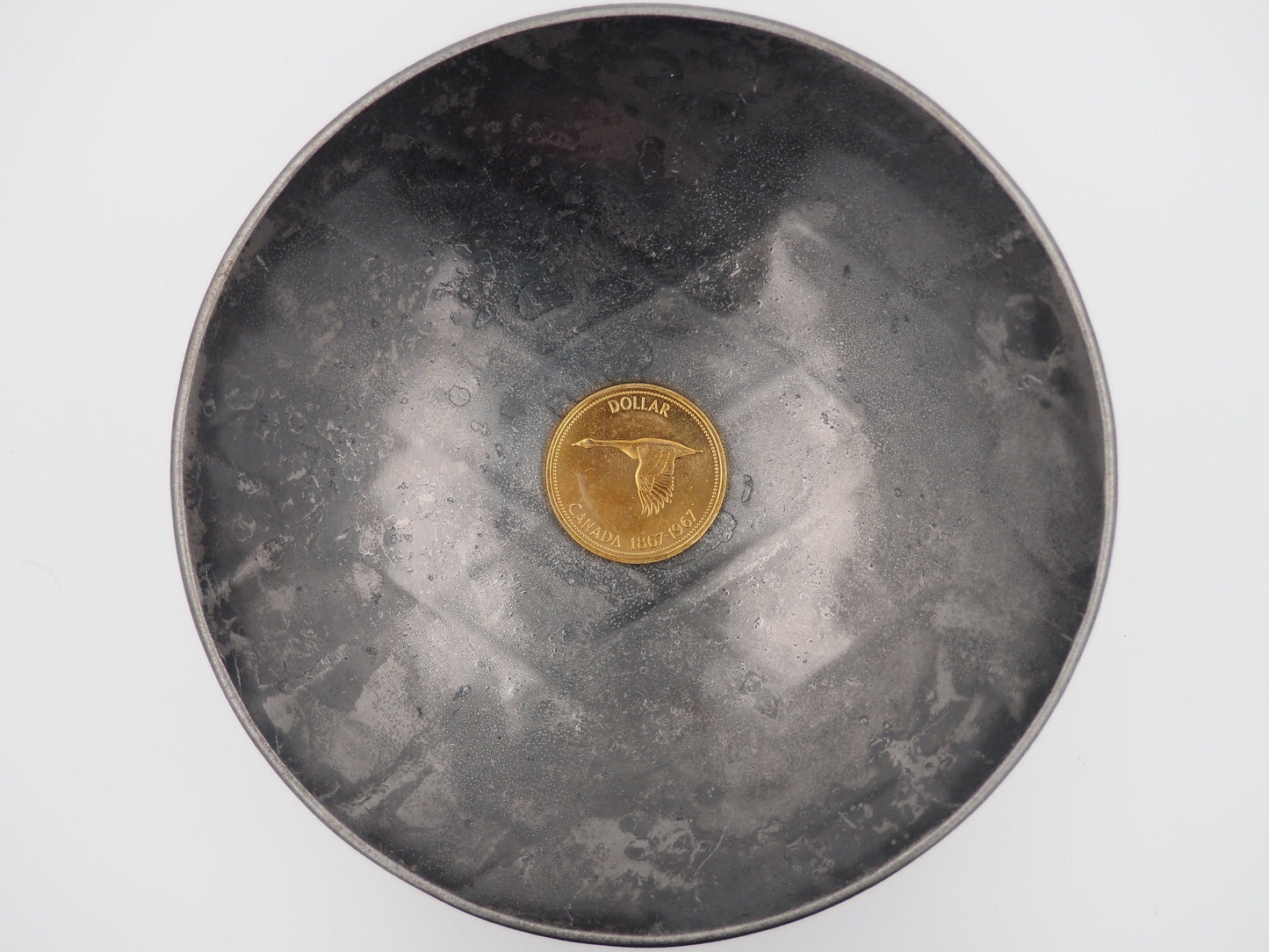 Hand Struck Canadian Dollar Skulled Queen & Goose/Vanitas/MementoMori/Death/With Fine Golden Plating - Replica Coin/Token/Medal