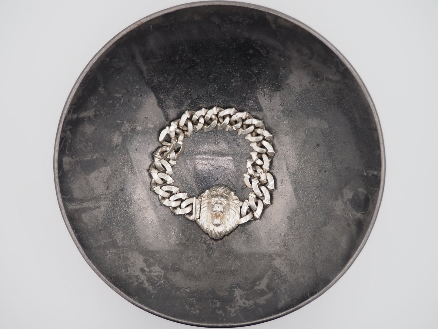 Original Templar / Freemason / Masonic Lion Design, Regency / Empire / Gothic Curb Bracelet - A Forged Gift For Him Or Her - Silver Covered