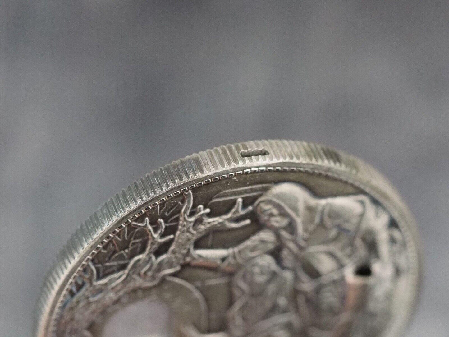 Unique Mechanical Morgan Silver Dollar Knight Of The Holy Grail - Arthur .999 Silver Plated Replica Coin/Token With Mechanism Movement