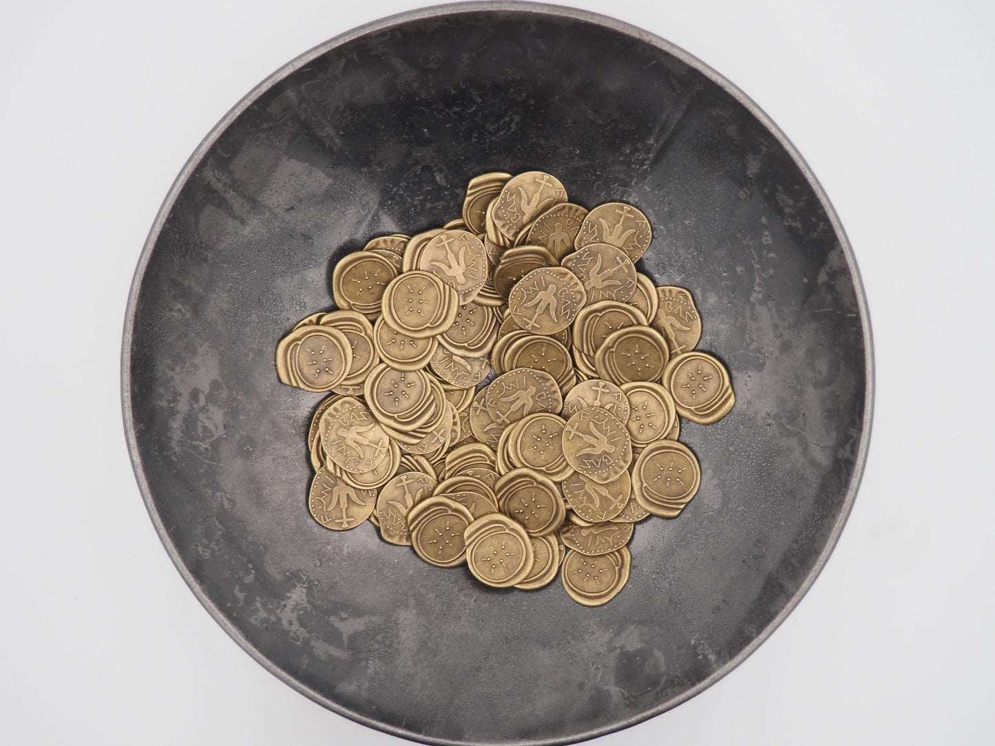 Set Of 100 - Bronze Ancient Widow's Mite Coins - Grand Tour Type Hammered Tokens - Great For Jewelry Making As Pendents