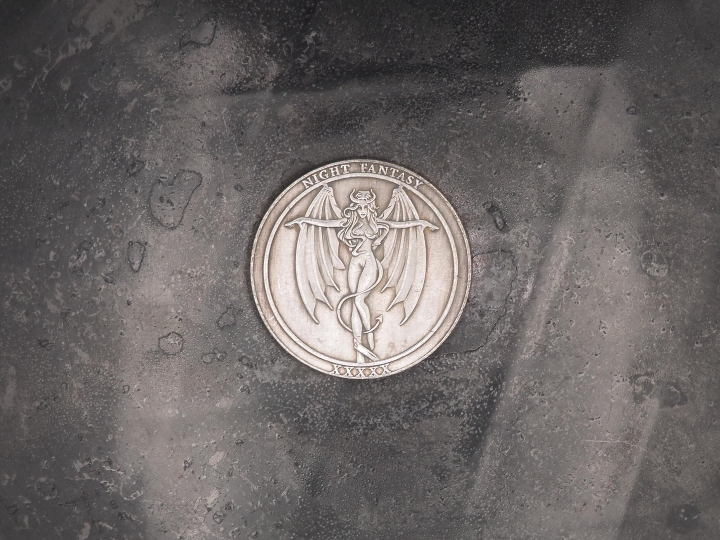 Hand Struck Silver Plated Coin: Good Or Naughty Night Fantasy Coin Curio Replica Coin
