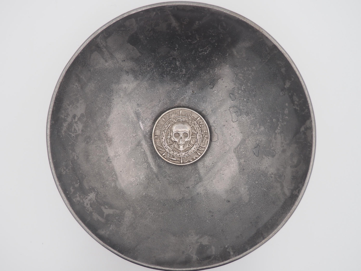 Hand Struck Memento Mori Whaling Ship - No Pray No Pay - Skull/Kraken/Ship/7 Sea's Pirate Heavy Coin Antiqued Plated Unique Collectors Coin