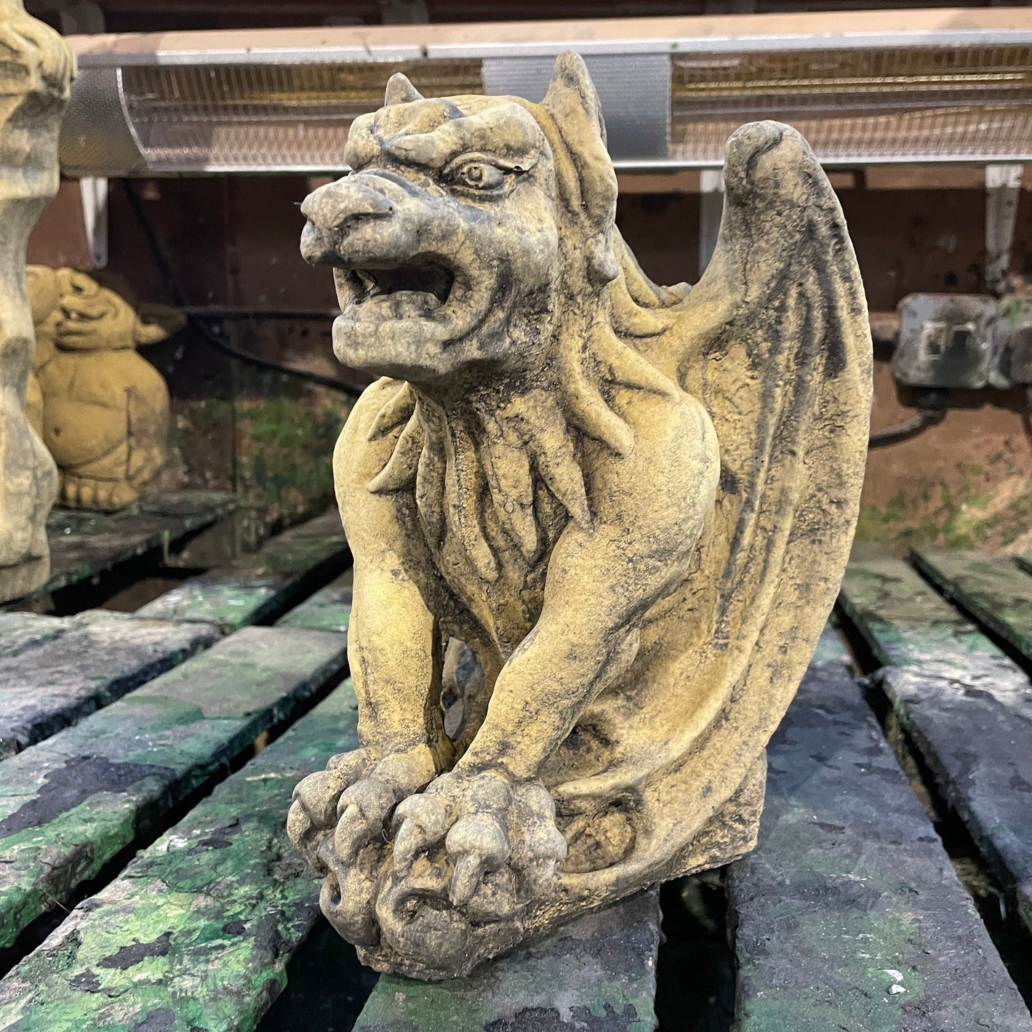 Aged Memento Mori Ornament / Medieval Style Art / Gothic Church Gargoyle Wall Hanging Corbel Sculpture