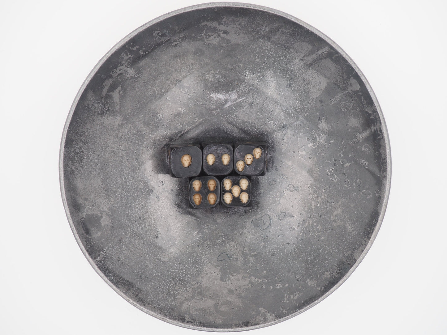 Skull Bone Colour Inset 5pcs D6 Dark Occult Dice Set-D&D Dungeons And Dragons/MTG/RPG/TableTop Games - Memento Mori/Vanitas Gothic Curio