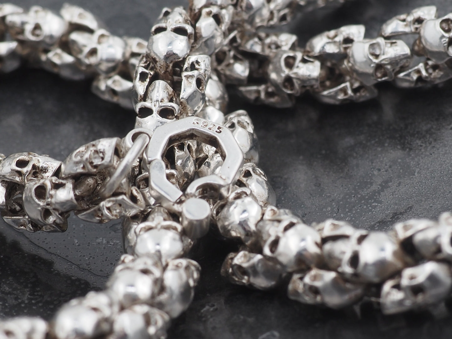 Original Memento Mori Design, Vanitas Skull Silver Necklace - A Heavy Duty Masonic Hand Forged, Gothic Gift For Him Or Her - Silver Covered