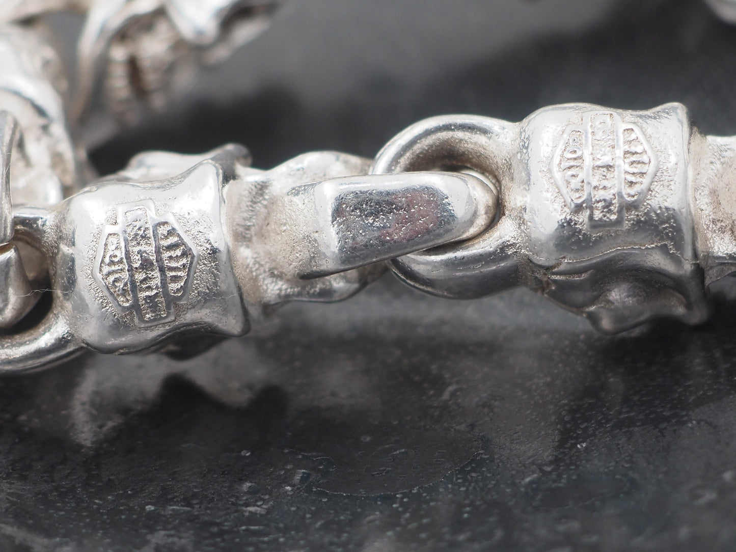 Original Memento Mori Design, Vanitas Skull Silver Hook Bracelet - A Heavy Hand Forged, Gothic Gift For Him Or Her - Silver Covered