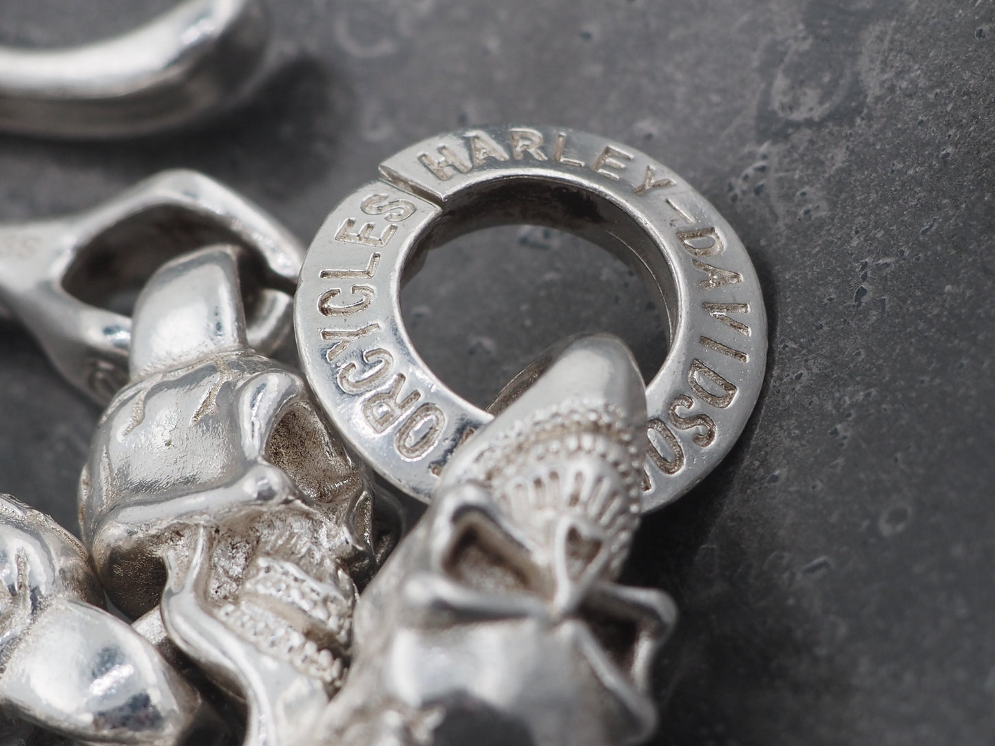 Original Memento Mori Design, Vanitas Skull Silver Hook Bracelet - A Heavy Hand Forged, Gothic Gift For Him Or Her - Silver Covered