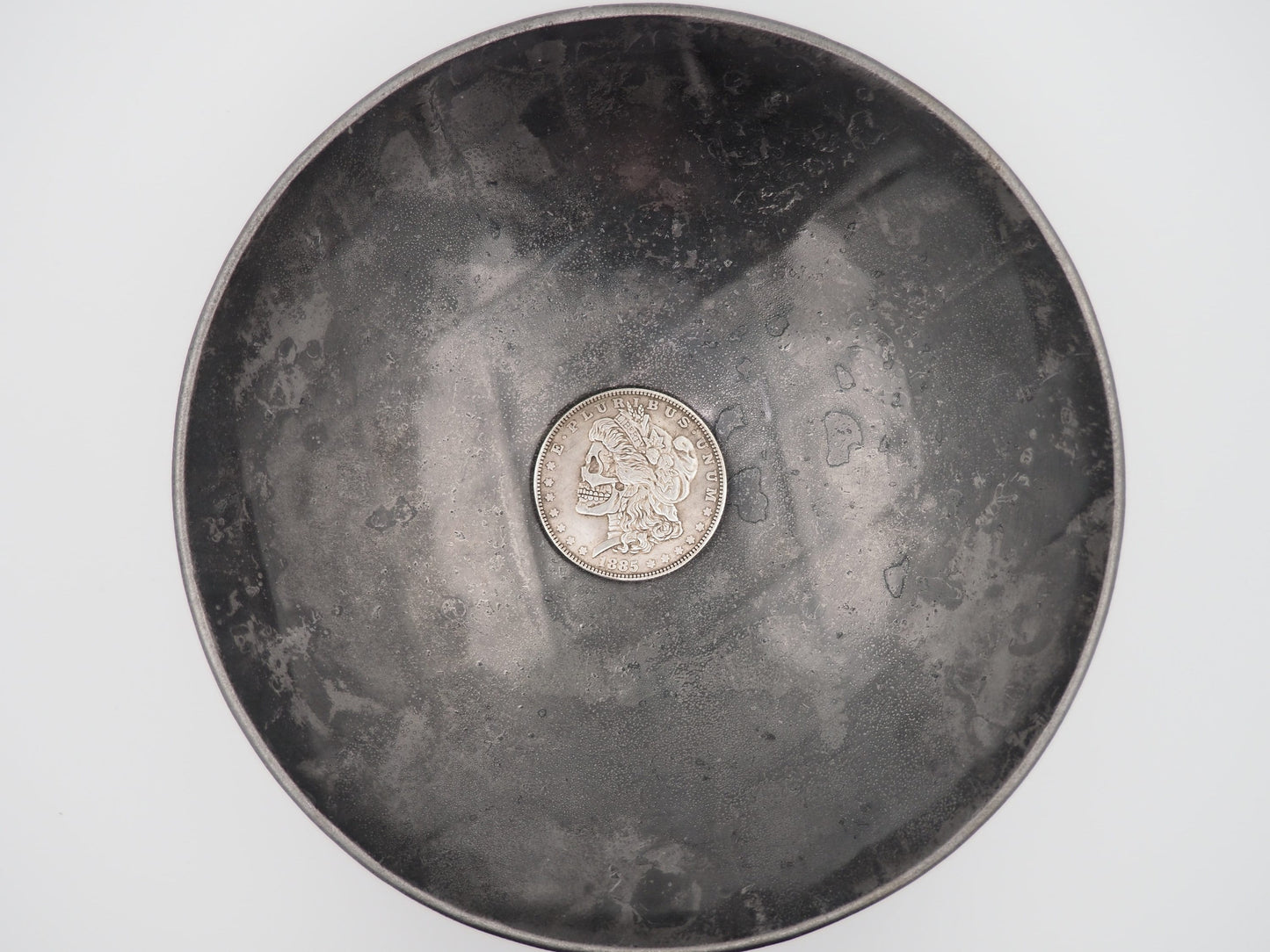 Hand Struck One Dollar Carved/Morgan Dollar Skull/Vanitas/MementoMori/Death .999 Silver Plated Peace Dollar Coin/Token/Medal