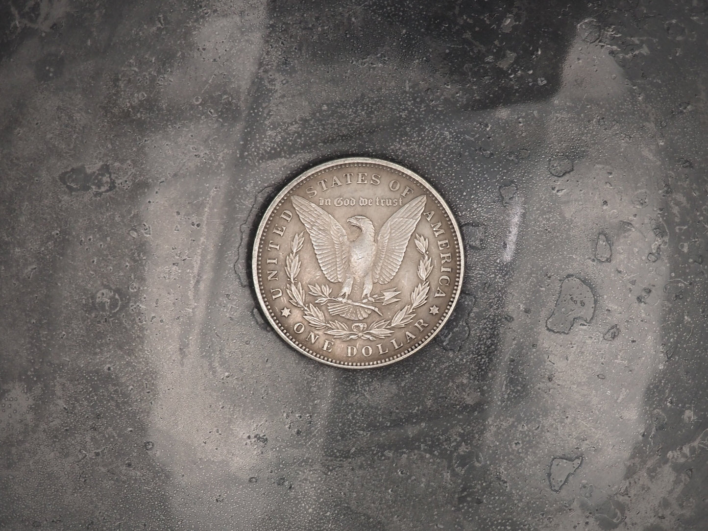 Hand Struck Skull Ace Of Spades - Lucky Poker Chip - U.S.A. Morgan Dollar .999 Plated Replica Coin/Token For A Cabinet Of Curiosities