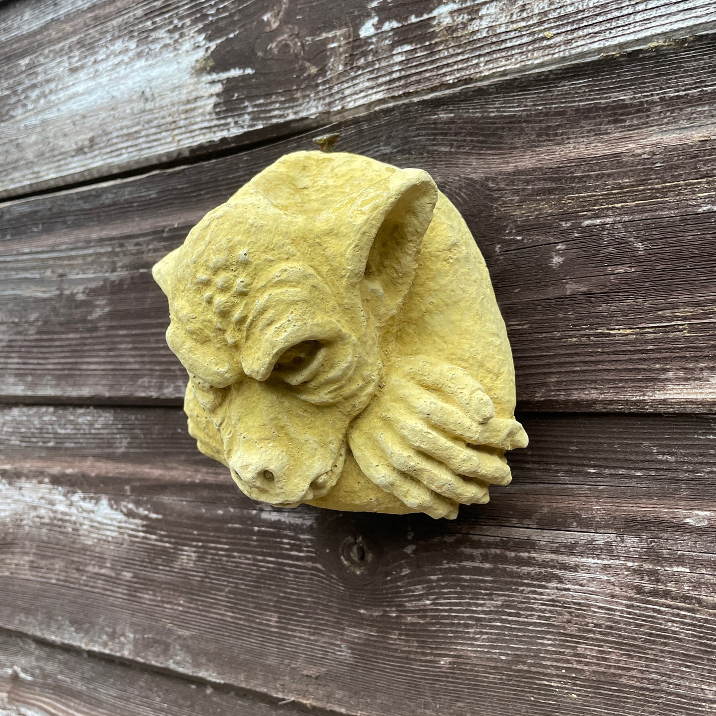 Plain Memento Mori / Medieval Style Sculpture / Gothic Church Gargoyle Wall Art Plaque