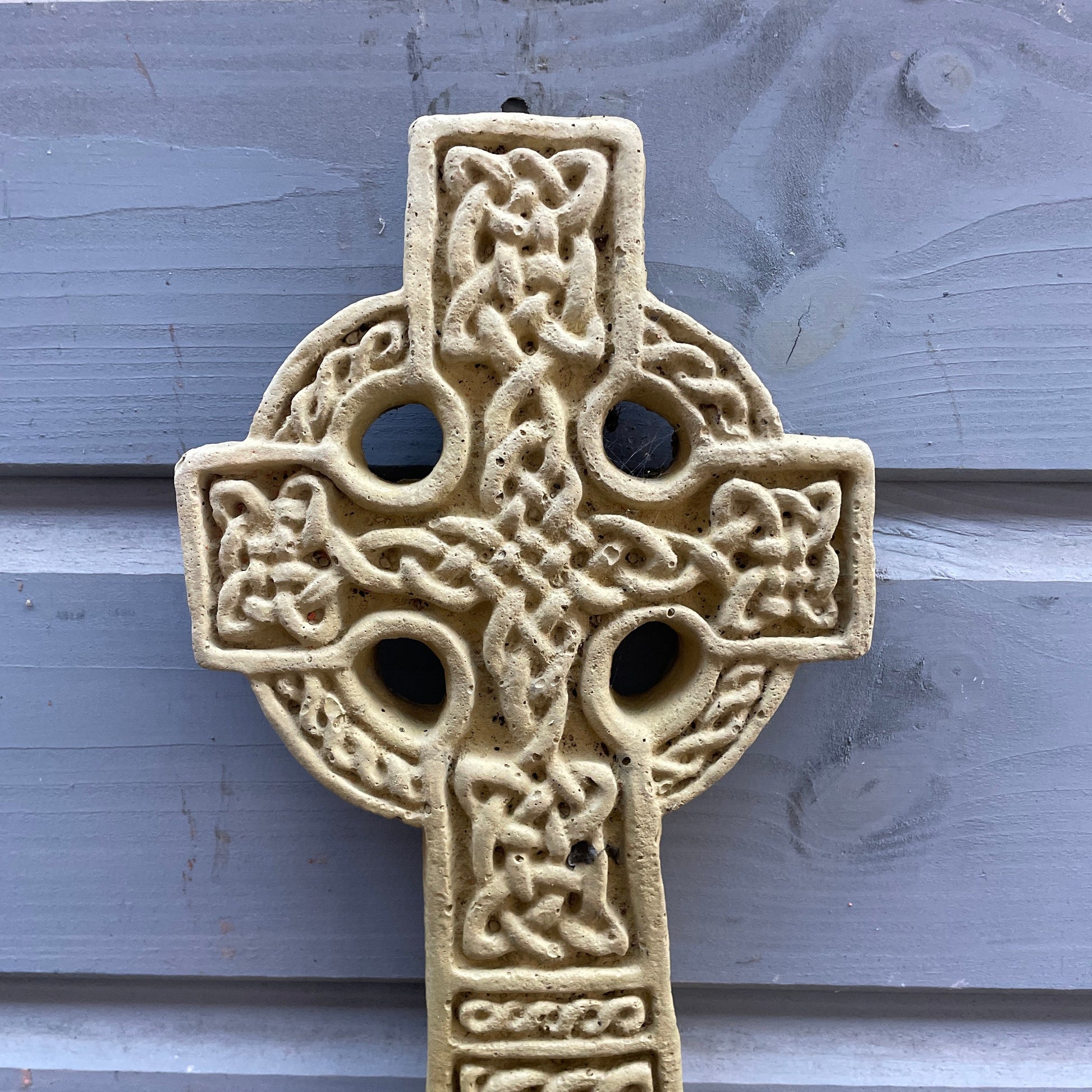 Plain Memento Mori / Medieval Style Sculpture / Gothic Celtic Cross Wall Art Plaque