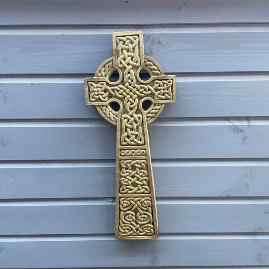 Plain Memento Mori / Medieval Style Sculpture / Large Gothic Celtic Cross Wall Art Plaque