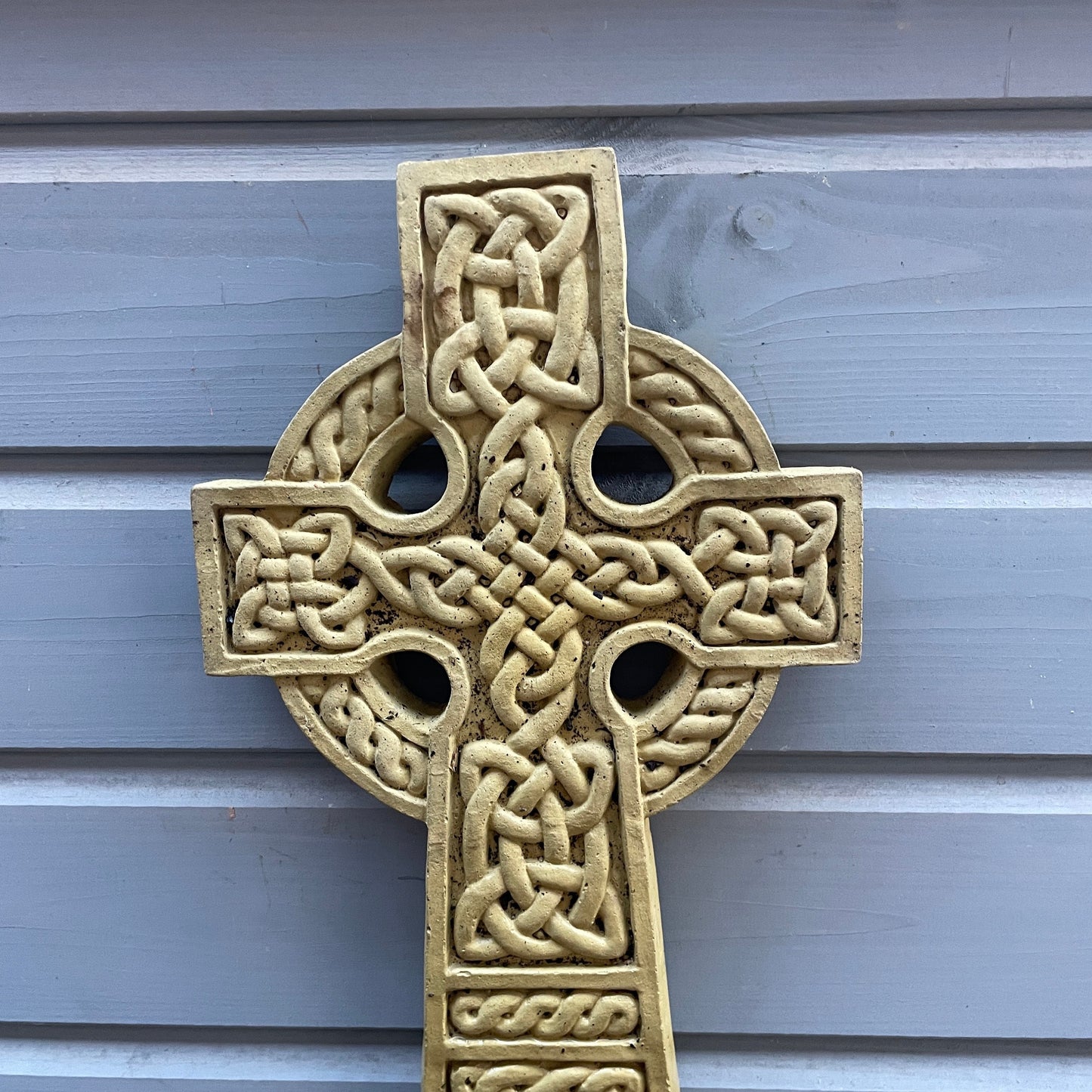 Plain Memento Mori / Medieval Style Sculpture / Large Gothic Celtic Cross Wall Art Plaque