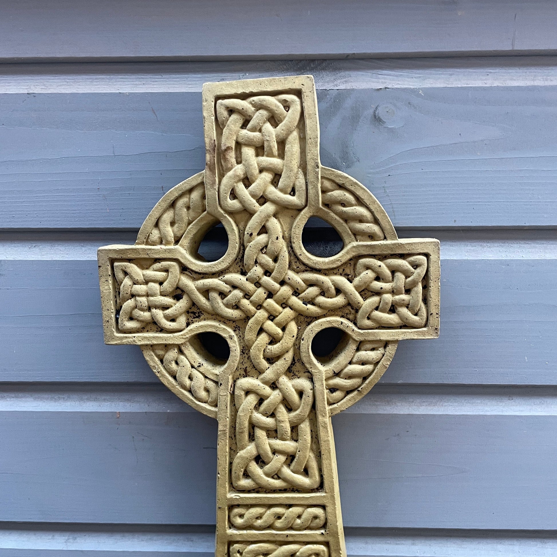 Plain Memento Mori / Medieval Style Sculpture / Large Gothic Celtic Cross Wall Art Plaque
