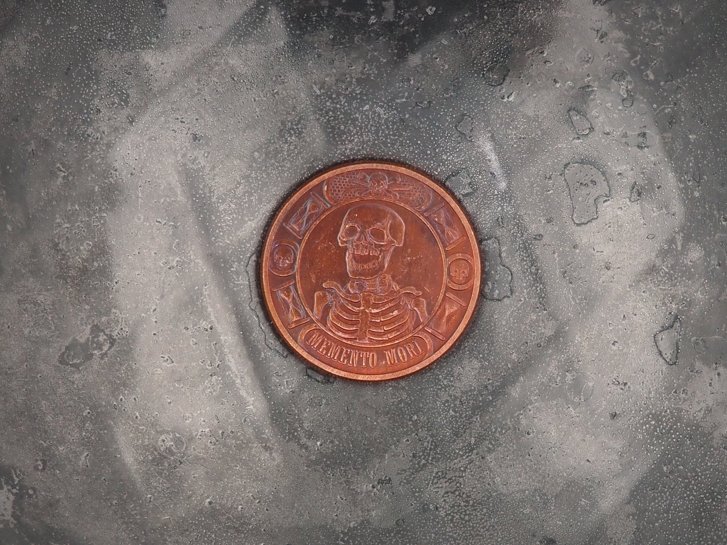 Hand Struck Memento Mori Plague Token - Skull/Vanitas/Death/Medal Antique Copper Finished Unique Collectors Coin