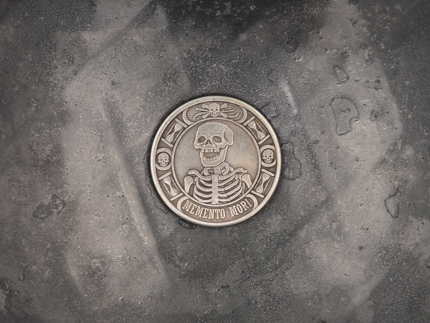 Hand Struck Memento Mori Plague Token - Skull/Vanitas/Death/Medal .999 Silver Plated Unique Collectors Coin