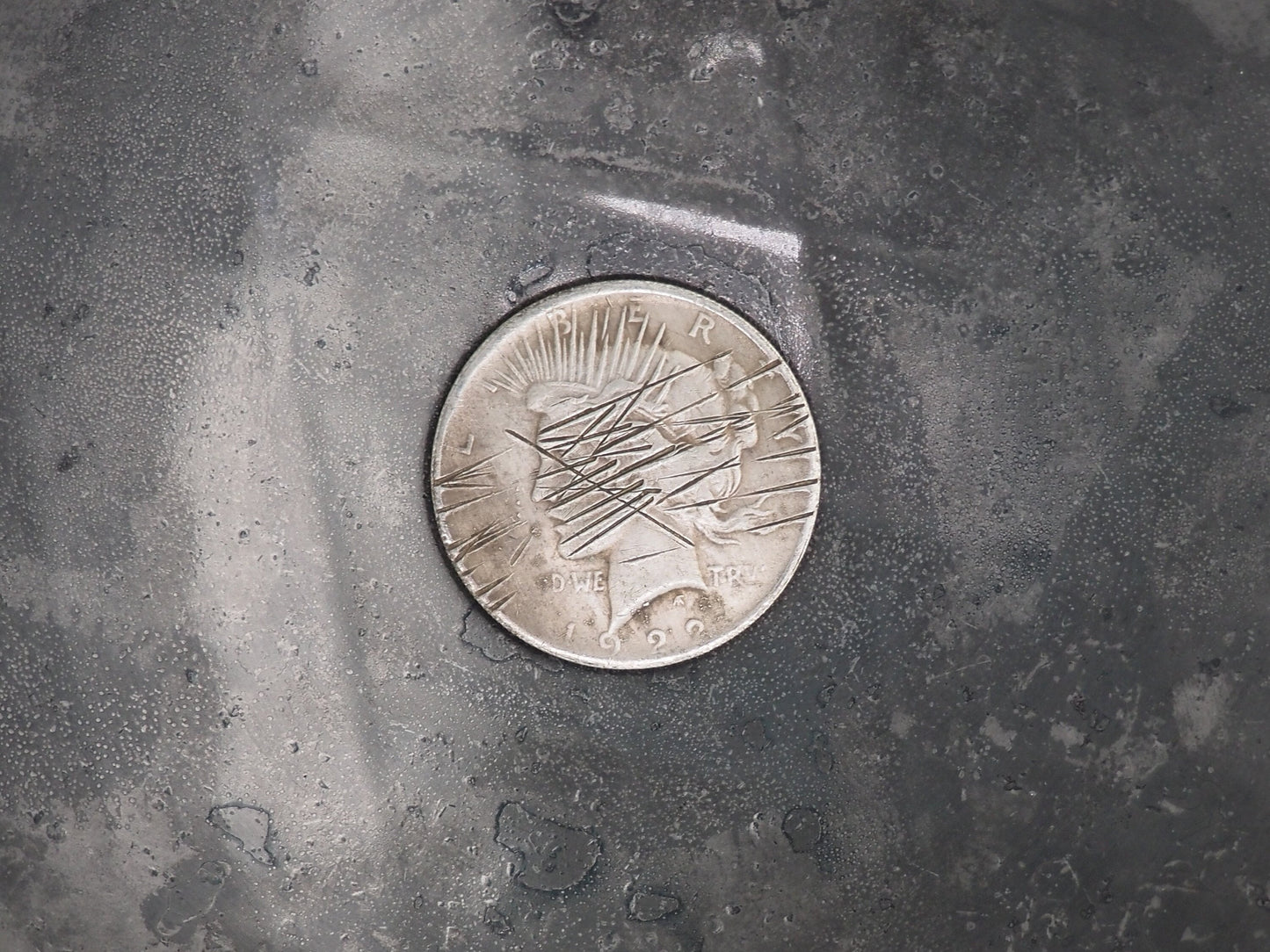 Hand Struck Liberty Double Head One Dollar Carved/Hobo Scratched-Out Coin .999 Silver Plated Replica Coin/Token/Medal