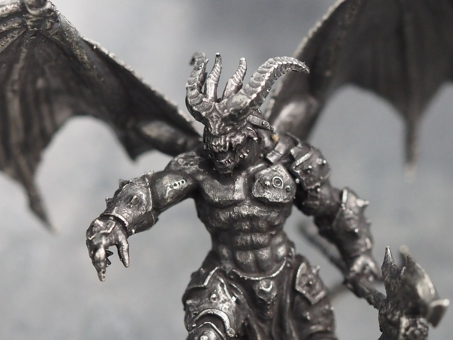 Kane A Demon God Of Chaos - A Beast Born Of Blood And Flame From The Belly Of The Underworld - A Cosmic Fantasy White-Metal Mini Figure