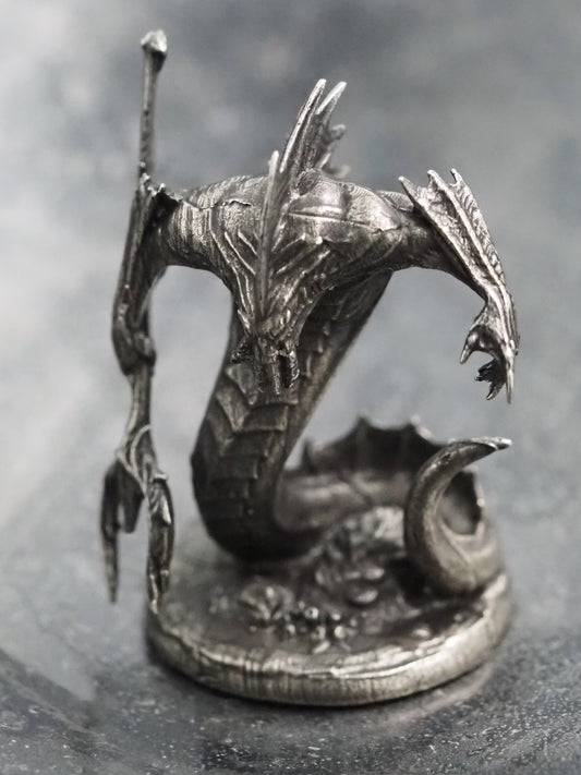 Naga A Sea Monster Of The Deep - A Beast Born Of Water And Darkness From The Belly Of The Ocean - A Cosmic Fantasy White-Metal Mini Figure