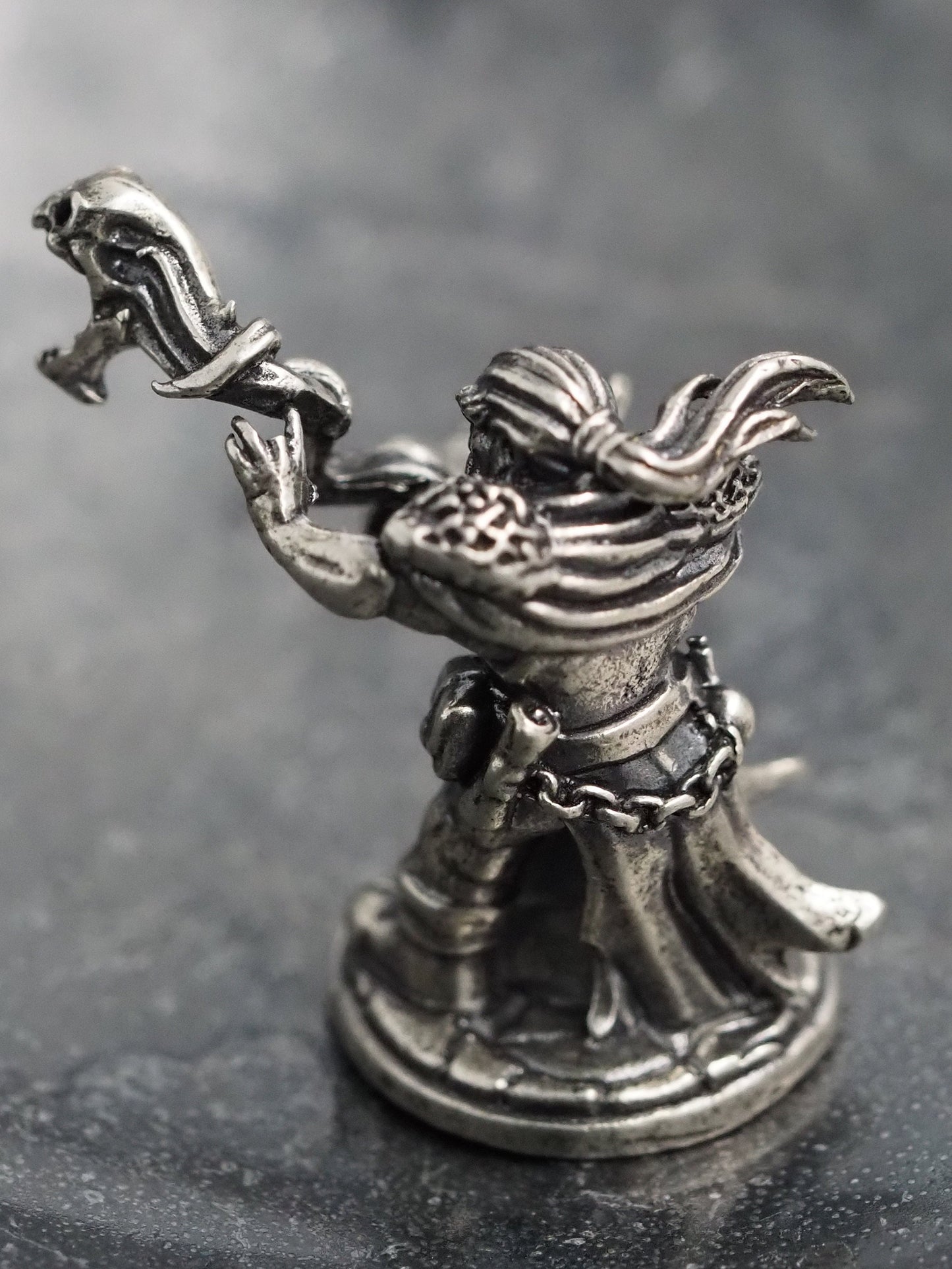 Dwarf Warlock - Spell Casting Fantasy White-Metal Mini Figure Set - Mage/Priest/Wizards - D&D - Dungeon's And Dragons Models