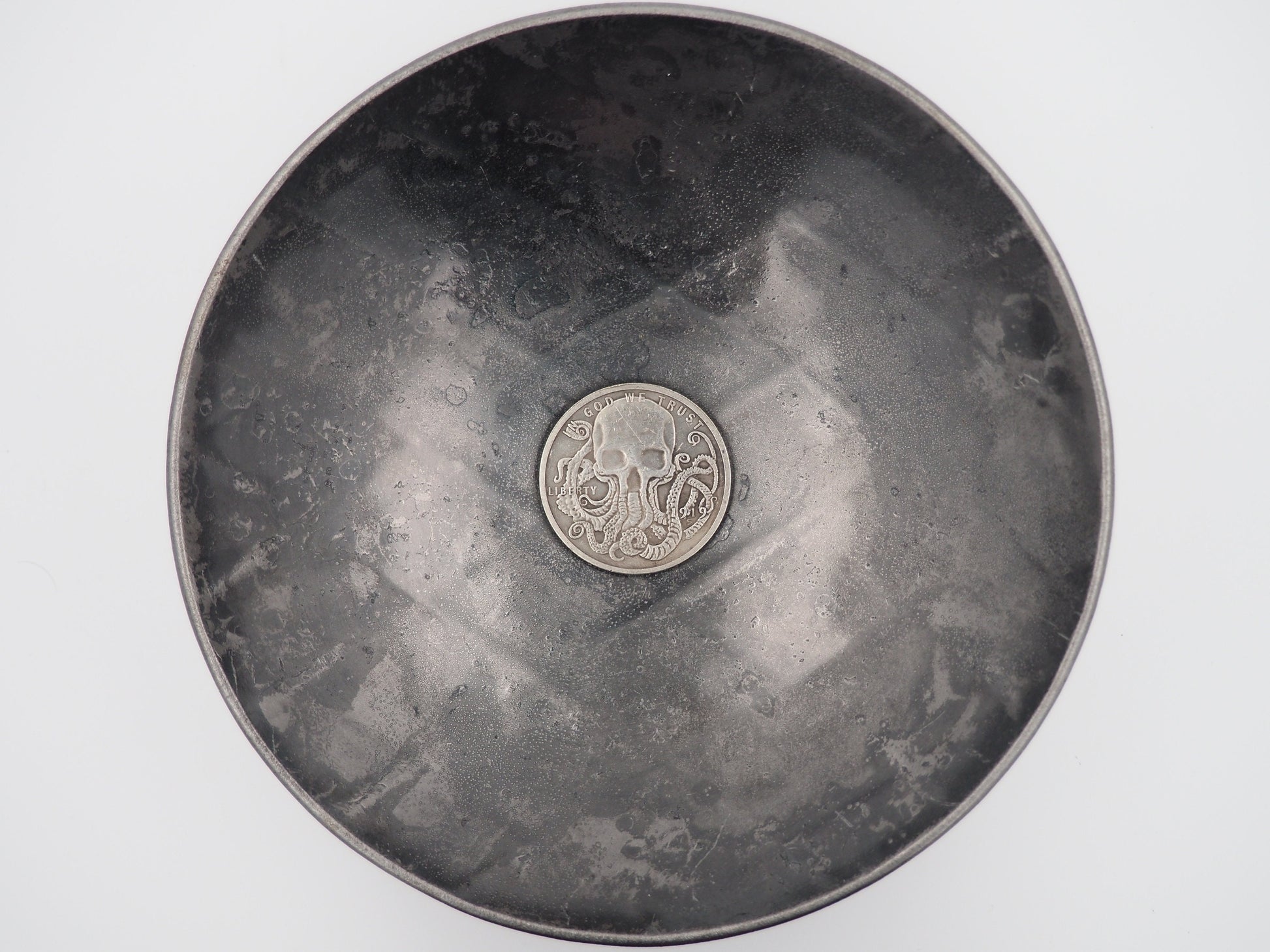 Hand Struck Large Unique One Cent - Kraken/Skull/Vanitas/MementoMori/Underwater Silver Plated .999 Replica Coin/Token/Medal