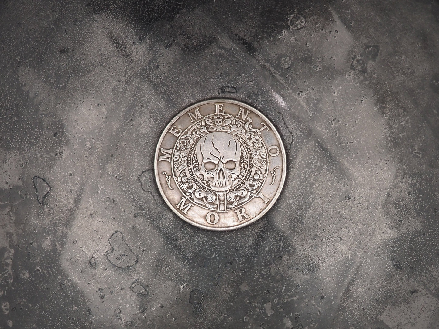 Hand Struck Memento Mori Carpe Diem Token - Skull/Vanitas/Death/Medal .999 Silver Plated Unique Collectors Coin