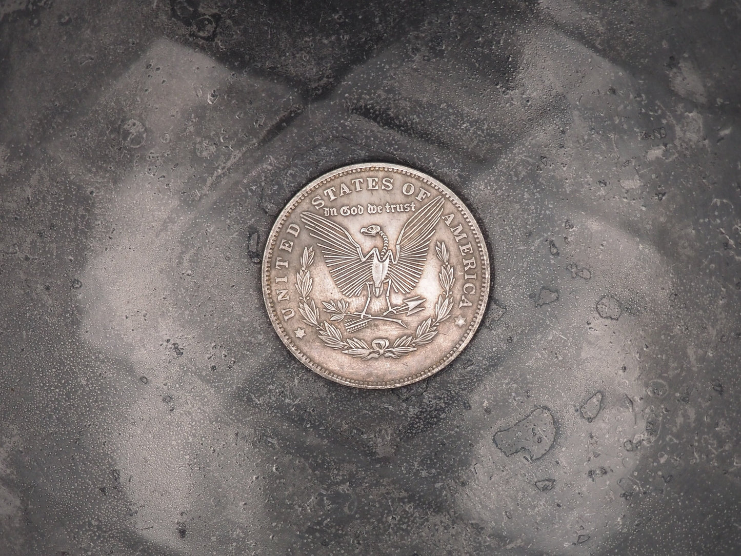 Hand Struck Morgan Silver Dollar Carved Dead Skulled Pirate - Of The Caribbean - Coin .999 Silver Plated Replica Coin/Token/Medal