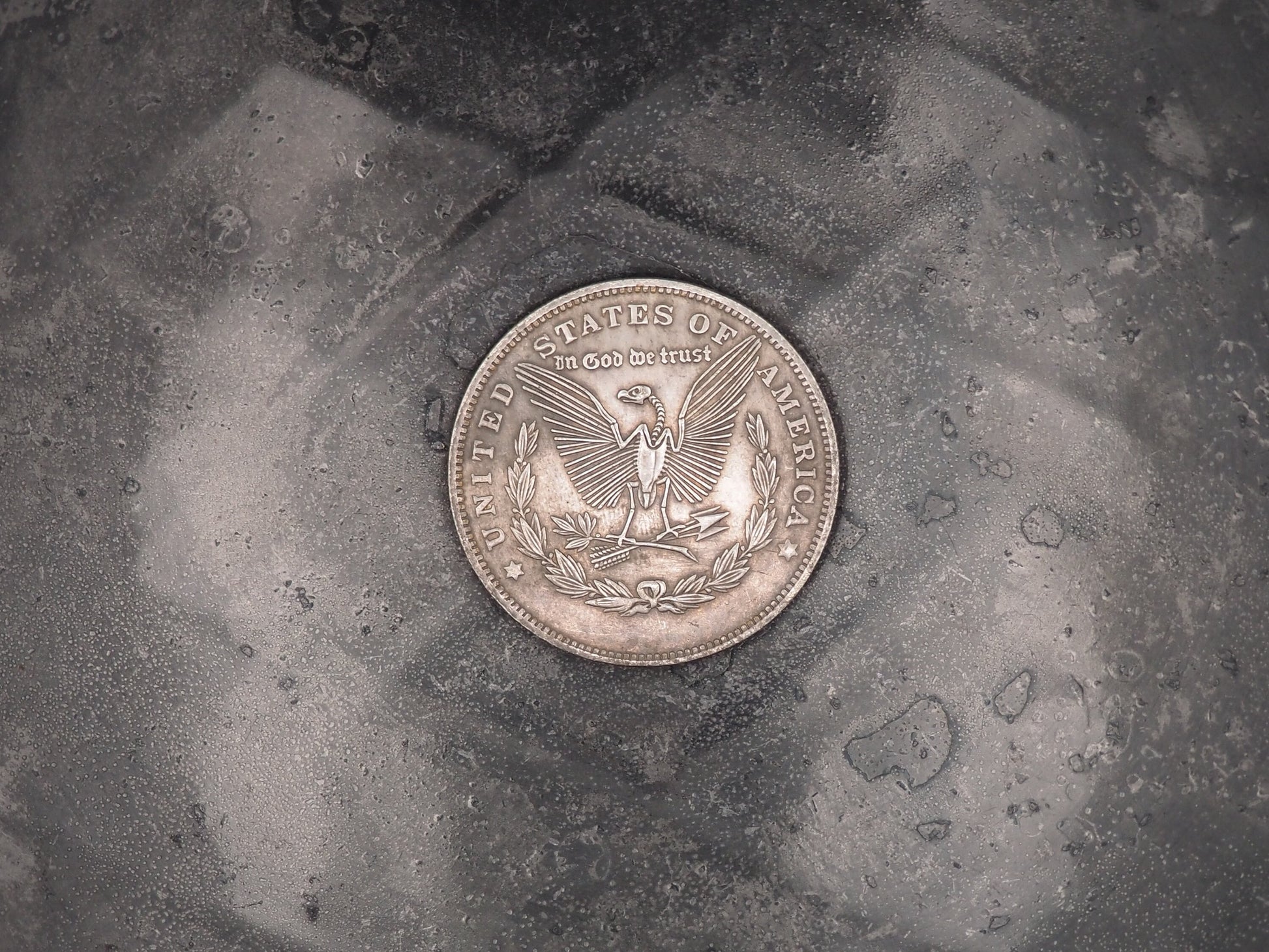 Hand Struck Morgan Silver Dollar Carved Dead Skulled Pirate - Of The Caribbean - Coin .999 Silver Plated Replica Coin/Token/Medal