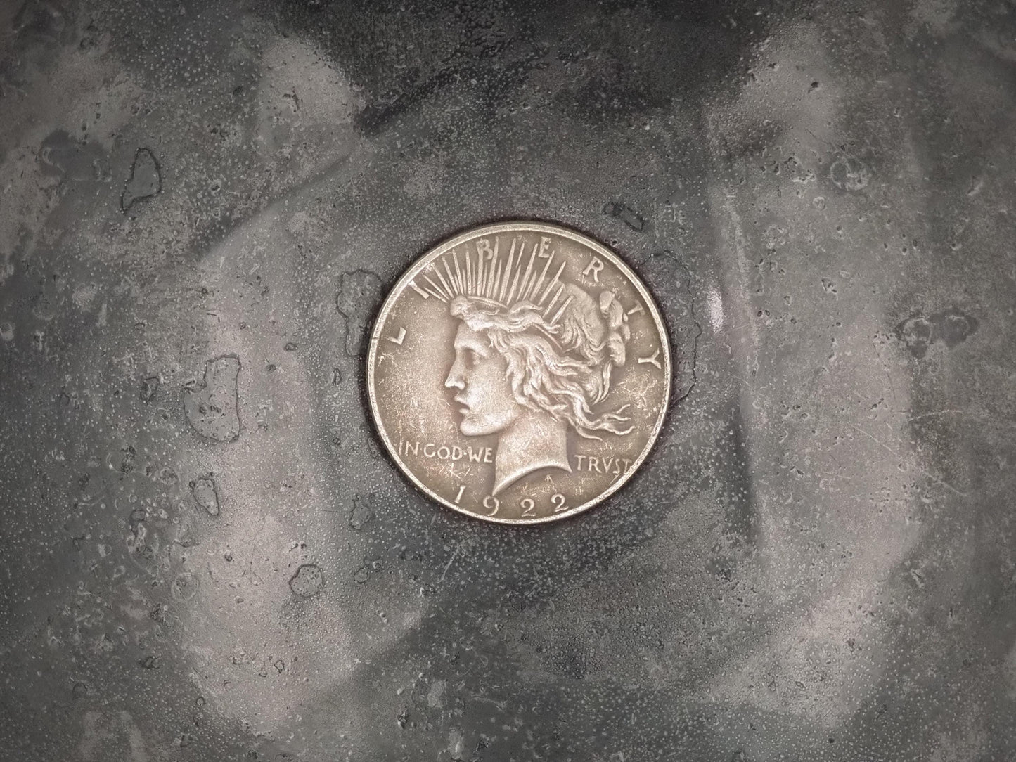 Hand Struck One Dollar Carved Skull/Memento Mori Skeleton Liberty Face - Peace Dollar .999 Silver Plated Coin/Token/Medal