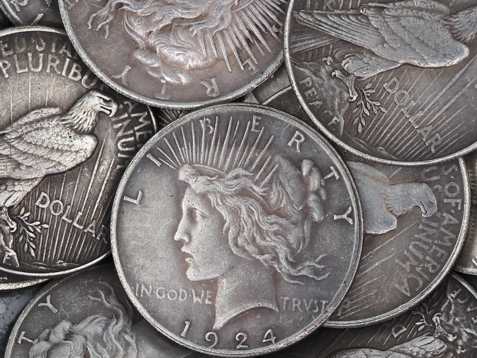 Bulk Collection - 75 Peace Dollar Token/Coin/Metal Blanks - For Hobo Engraving & Carving - .999 Plated Replica Curio's - Crafts/Hobby