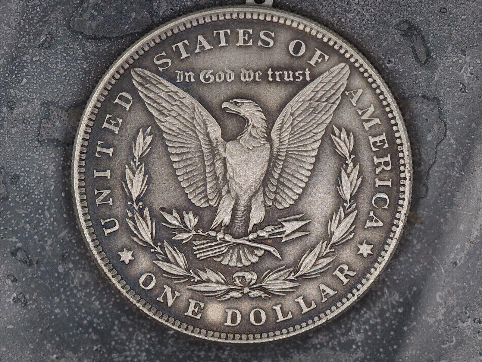 Unique Mechanical Morgan Dollar Memento Mori Vanitas/Of Masked Skull Lady .999 Silver Plated Replica Coin With Mechanism Movement