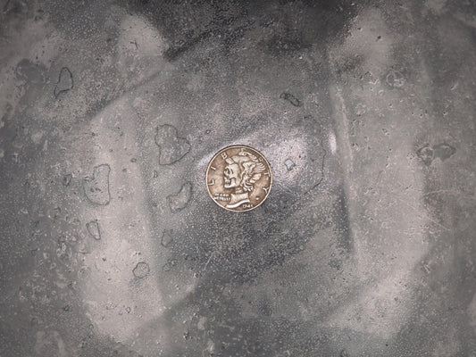 Hand Struck Mercury Dime: Hobo Skull - Memento Mori/Vanitas/Death/President .999 Silver Plated Hobo Coin