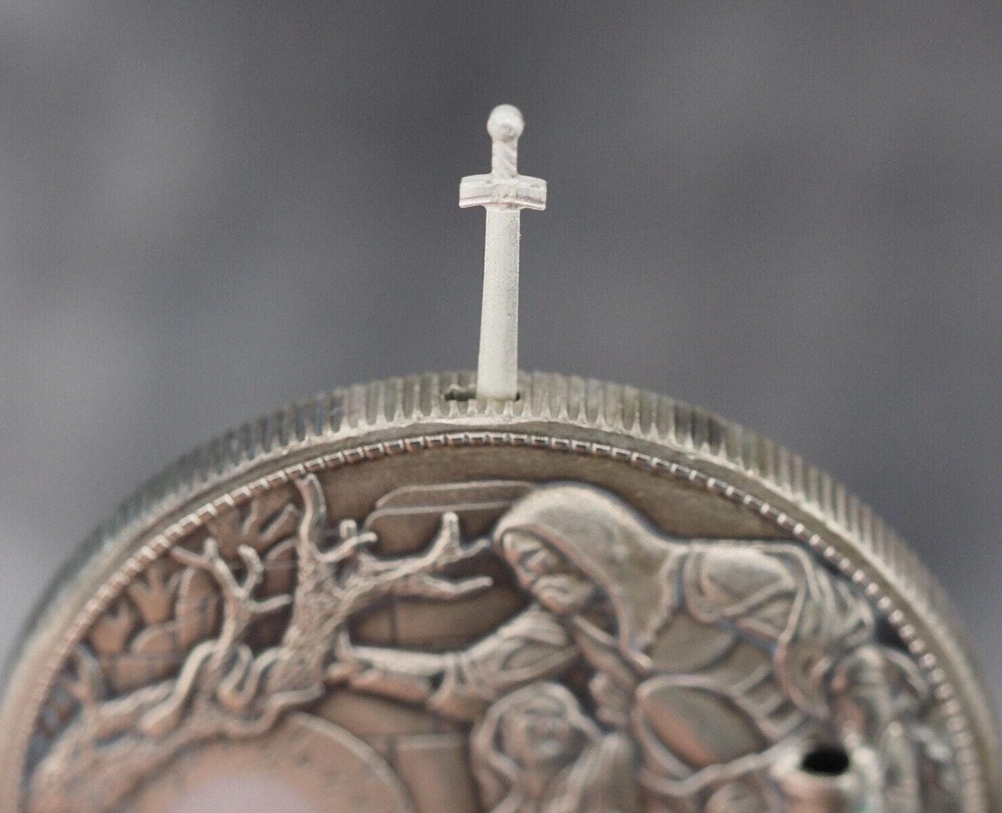 Unique Mechanical Lesser Coin Morgan Silver Dollar Knight Of The Holy Grail - Arthur Replica Coin/Token With Mechanism Movement
