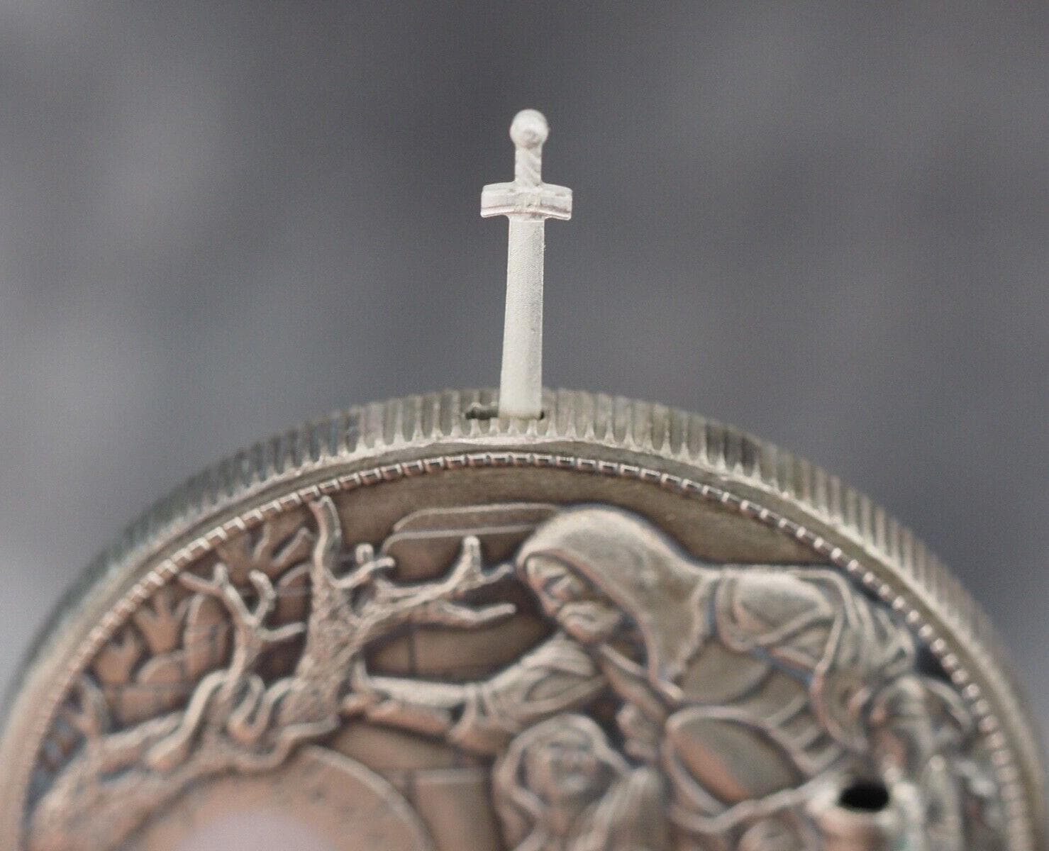 Unique Mechanical Lesser Coin Morgan Silver Dollar Knight Of The Holy Grail - Arthur Replica Coin/Token With Mechanism Movement