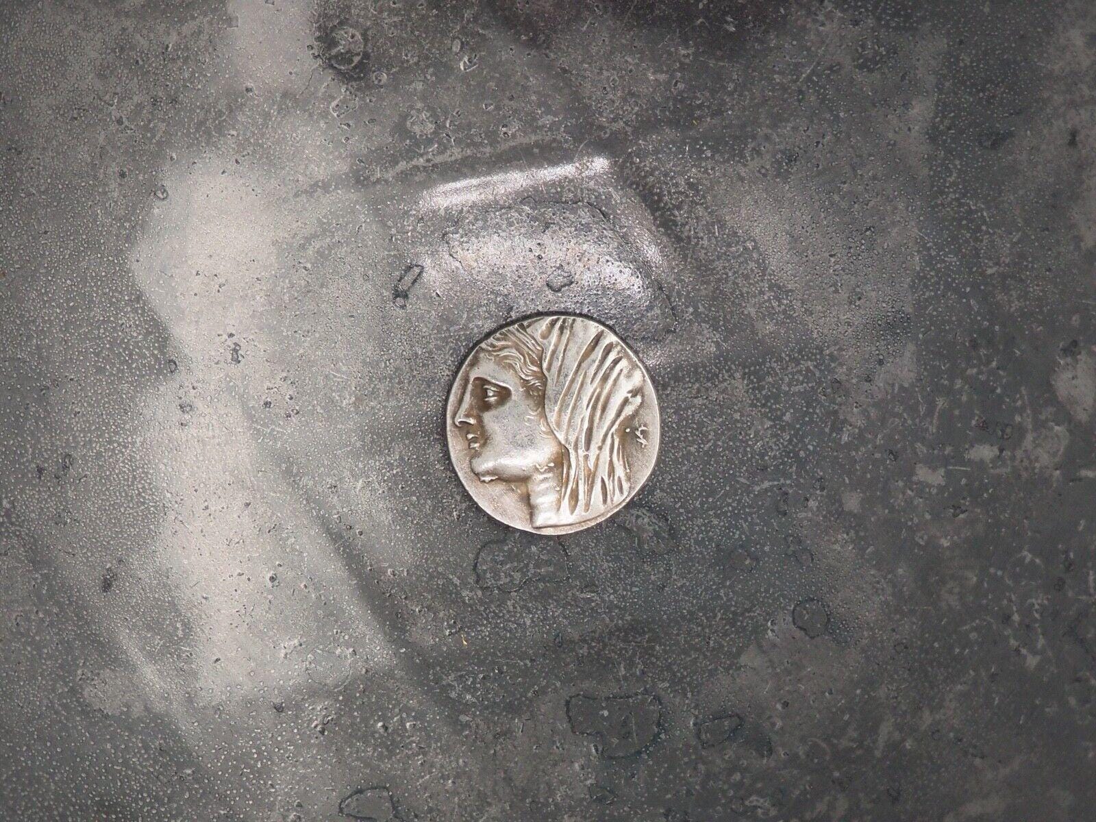 Replica of Ancient Greek Coin in Silver Plating - Great Collectable Or For RPG Gaming Counter - Grand Tour Type (K)