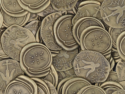 Set Of 100 - Bronze Ancient Widow's Mite Coins - Grand Tour Type Hammered Tokens - Great For Jewelry Making As Pendents