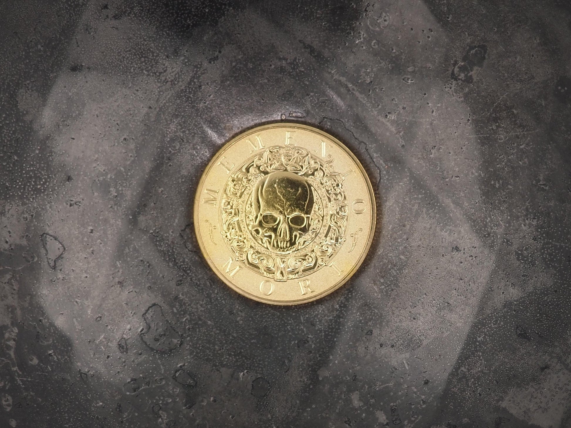 Hand Struck Memento Mori Carpe Diem Token - Skull/Vanitas/Death/Medal Gilt Plated Unique Collectors Gold-Plated Coin