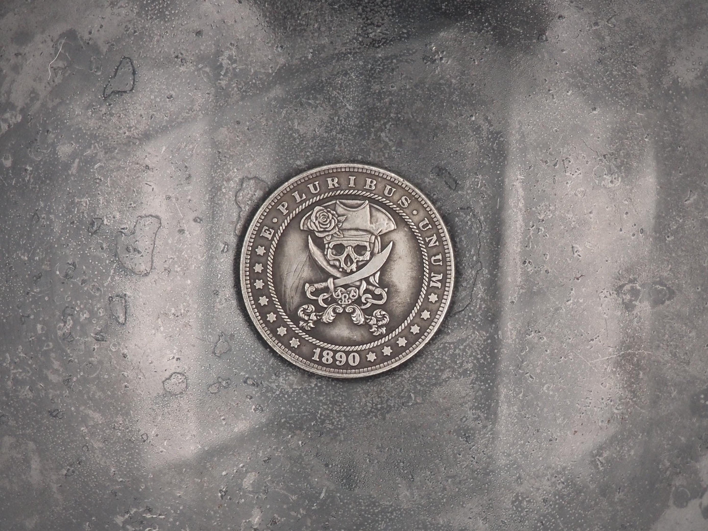 Hand Struck Pirate Captain Of The 7 Sea's Sigil - U.S.A. Morgan Dollar .999 Plated Replica Coin/Token For A Cabinet Of Curiosities