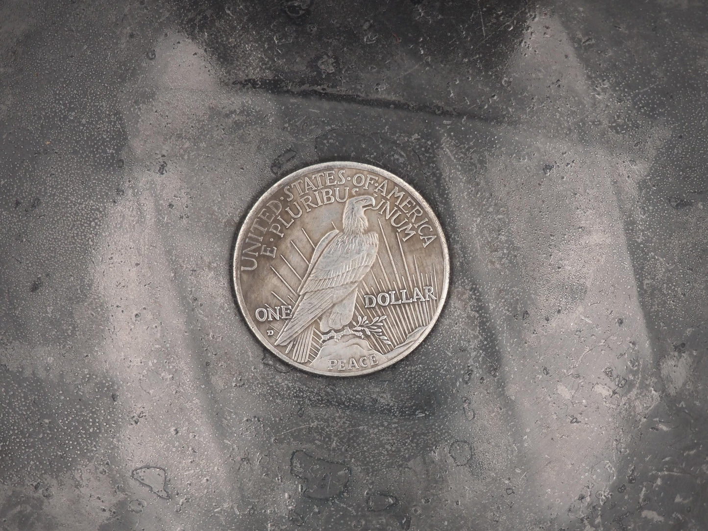 Hand Struck One Dollar Reaper Skeleton - Peace Dollar - Memento Mori Curio .999 Silver Plated Peace Dollar Coin/Token/Medal