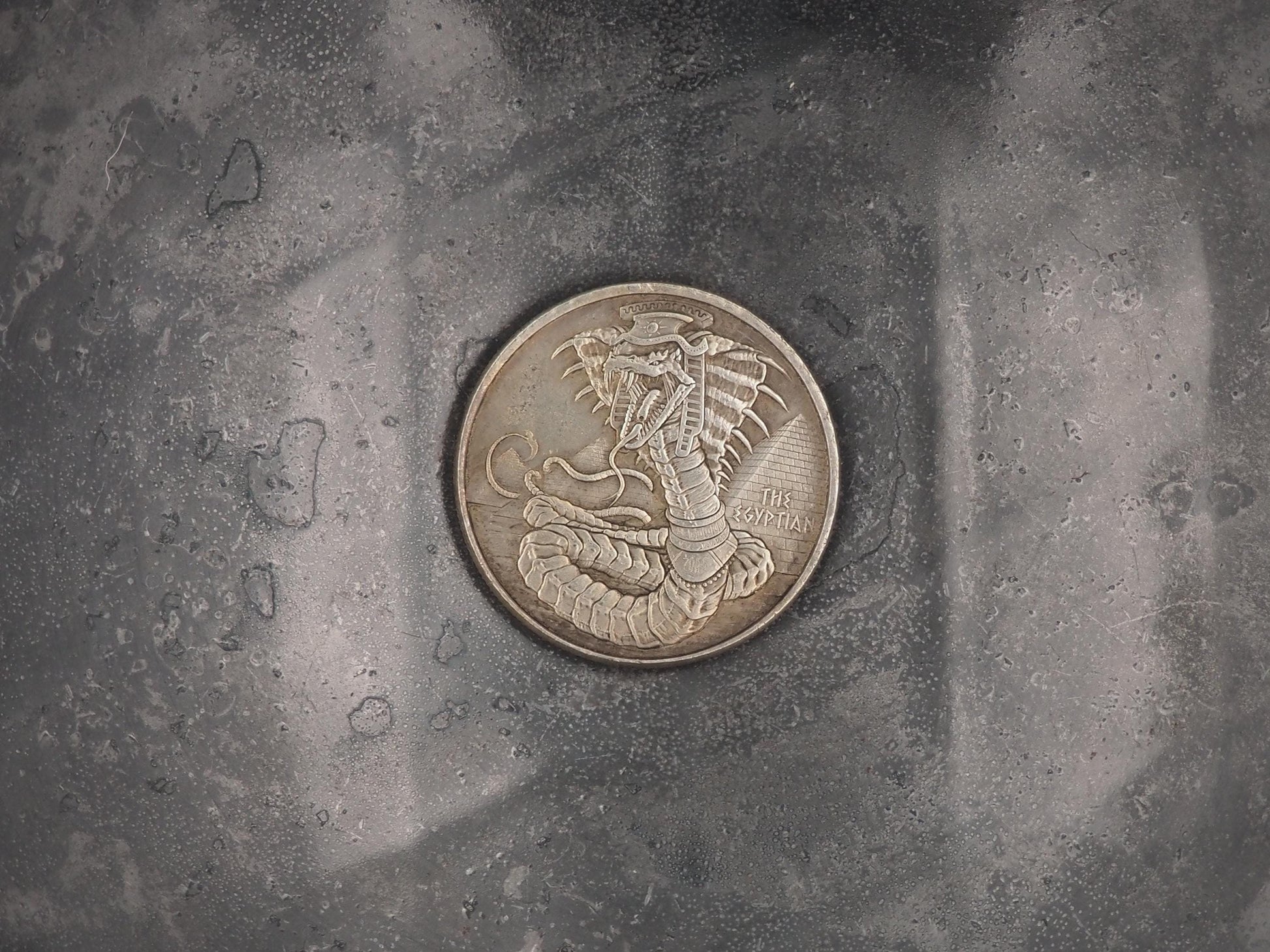 Hand Struck Ancient Basilisk - Hellenic & Roman Legend - U.S.A. Morgan Dollar .999 Plated Replica Coin/Token For A Cabinet Of Curiosities