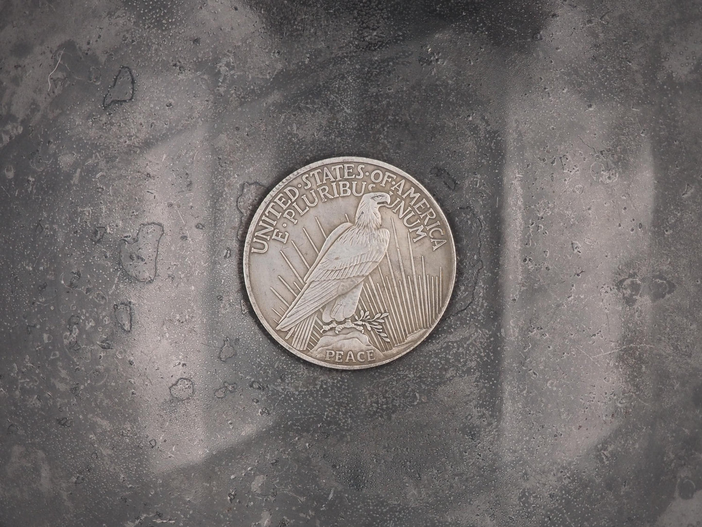 Hand Struck One Dollar Native American Warrior - Peace Dollar - Skeleton/Skull/Memento Mori .999 Silver Plated Peace Dollar Coin/Token/Medal