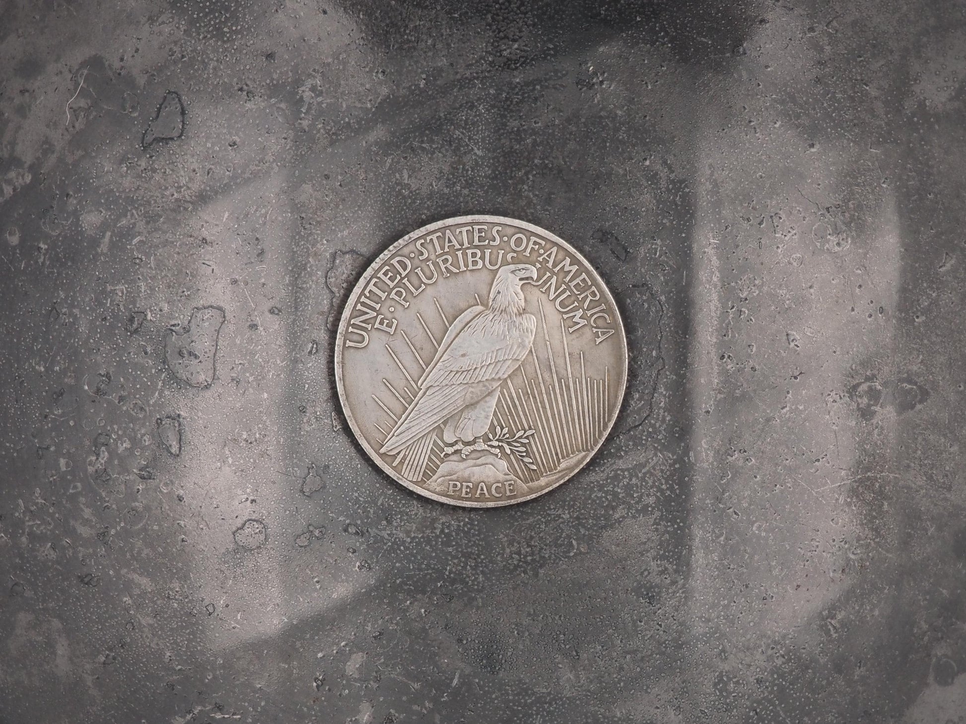 Hand Struck One Dollar Native American Warrior - Peace Dollar - Skeleton/Skull/Memento Mori .999 Silver Plated Peace Dollar Coin/Token/Medal