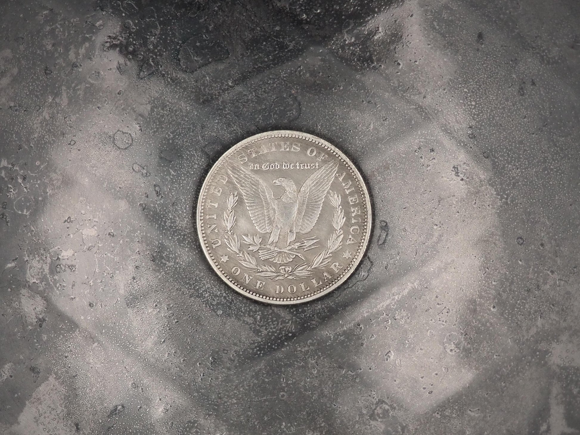 Hand Struck Viking Skull & Invading Long Boats - Valhalla - U.S.A. Morgan Dollar .999 Plated Replica Coin/Token For A Cabinet Of Curiosities