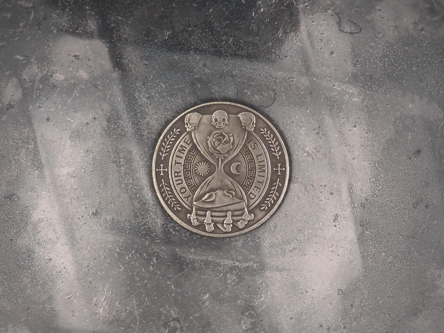 Hand Struck Morgan Silver Dollar - Hourglass Of Life & Deaths Fate - Spirit/Apocalypse/Rapture/DD, RPG, MTG Gaming Coin/Token/Medal