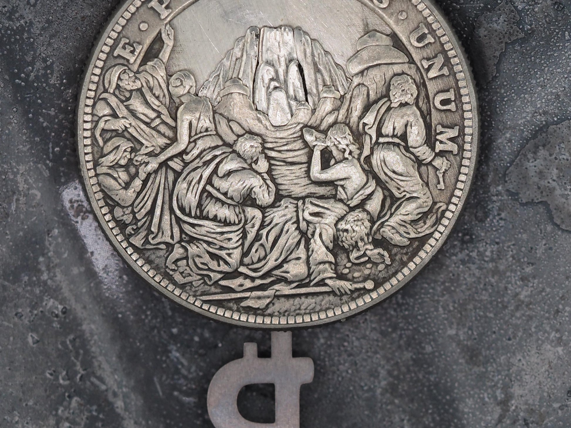Unique Mechanical Morgan Dollar Hidden Bitcoin / Crypto .999 Silver Plated Replica Coin With Mechanism Movement