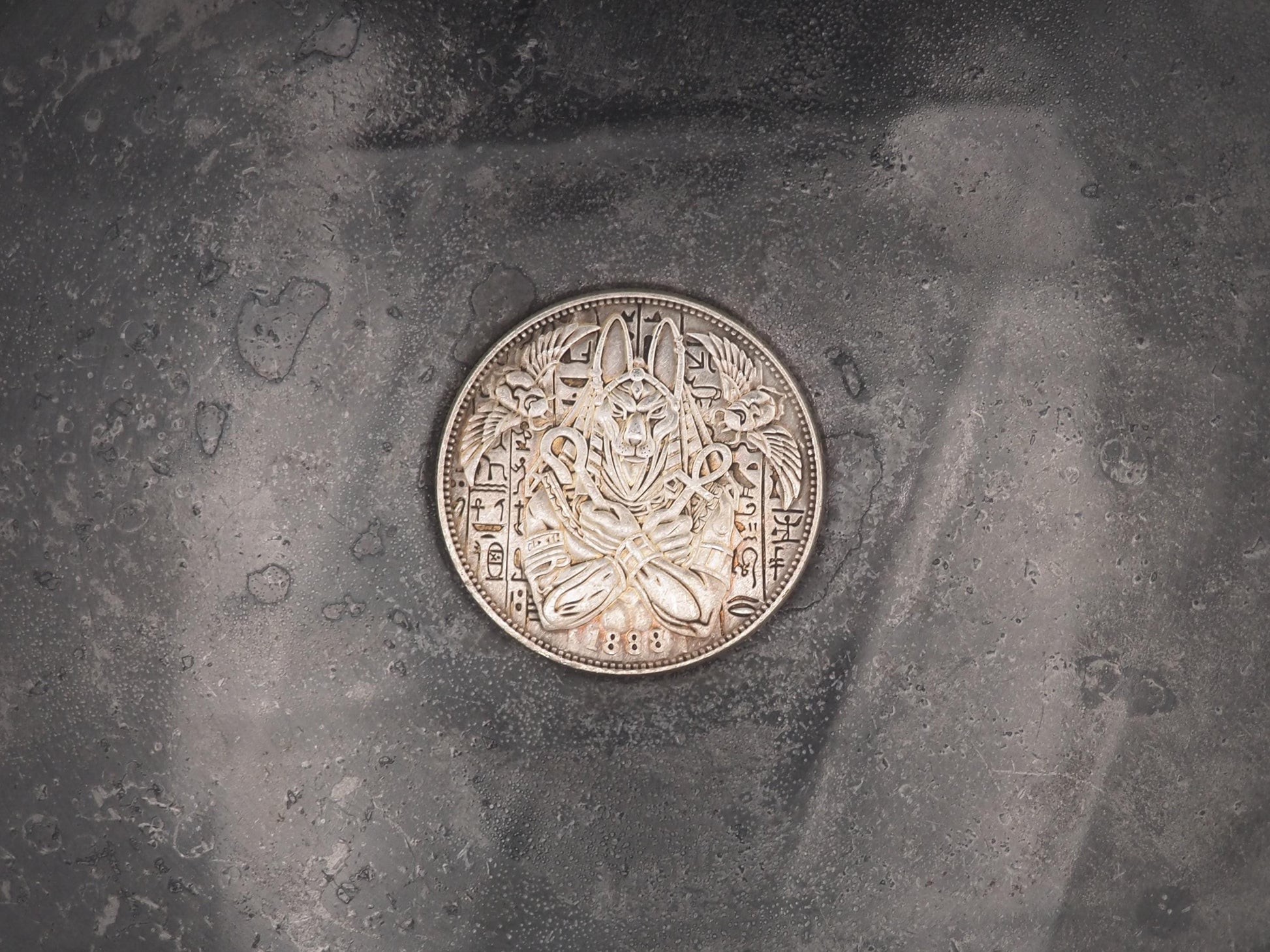 Hand Struck Anubis Holding An Ankh - Symbol Of Life/Power Over Life & Death - U.S.A. Morgan Dollar .999 Plated Replica Coin/Token